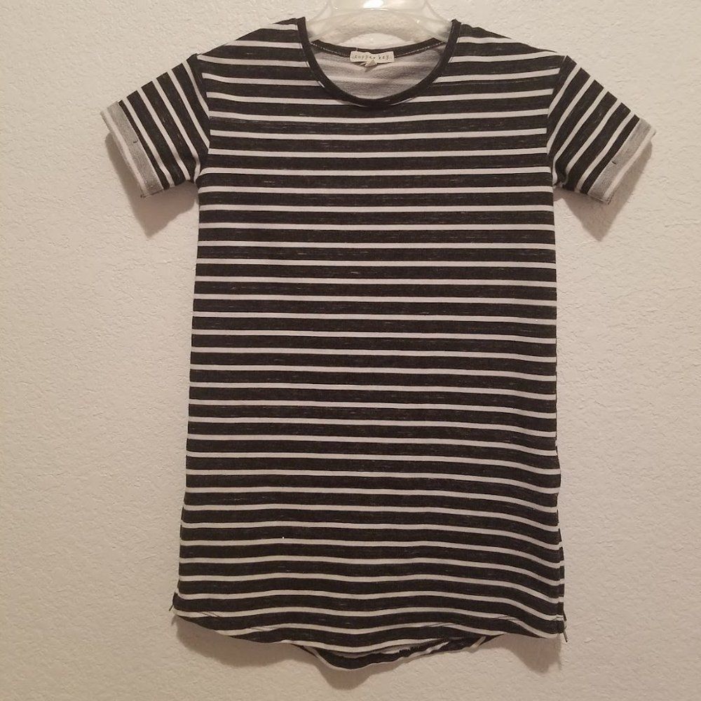SOLD Copper Key Girls Black & White Striped Dress Girls Size Small
